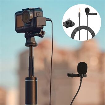 3,5 mm Audio Video Record Lapel Microphone + Adpater til Osmo Action Camera