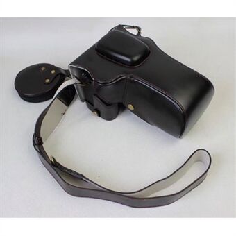 PU læder kamera beskyttende taske + strop + kamera linse taske til Canon EOS 77D / 800D