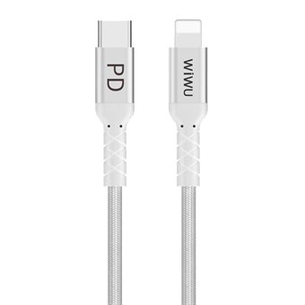  WIWU WP101 2.4 A USB-C / Type- C to 8 Pin Data Ladekabel - 1 m - Hvid