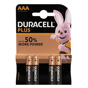 Duracell Plus Power alkaline AAA batteri - 4 stk.