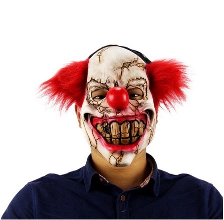 mandat Sociale Studier Overgang Halloween Maske - Scary Klovn - Ghost Party - Horrormaske