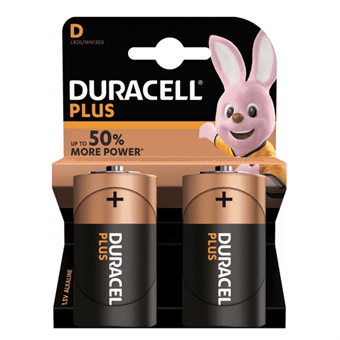 Duracell Plus Power alkaline D (Mono) batteri - 2 stk.
