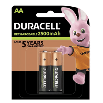 Duracell 2500mAh Genopladelige AA batterier - 2 stk