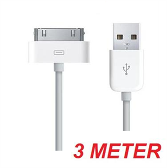 iPad/iPhone/iPod Kabel 3 Meter (hvid)
