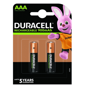 Duracell 900mAh Genopladelige AAA batterier - 2 stk
