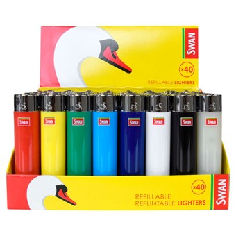 Swan refillable/reflintable lighters - 40 stk