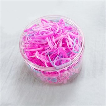 500 stk. Farvede Elastikbånd til Barnets Hårpleje - Pink