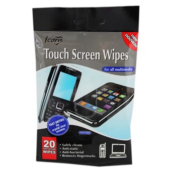 ICare Touch Screen - Anti-bakterielle Rengøringsservietter - 20 stk.