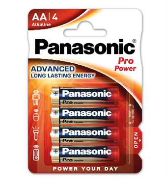 Panasonic Pro Power Alkaline AA batterier - 4 stk