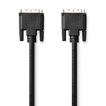 DVI-kabel | DVI-D 24 + 1-pin han | DVI-D 24 + 1-pin han | 1080p | Nikkelplateret | 3.00 m | PVC | Sort | Mærke