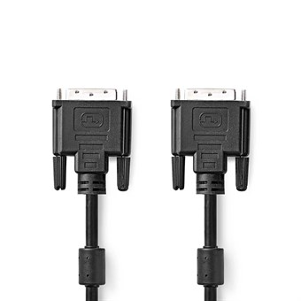 DVI-kabel | DVI-D 24 + 1-pin han | DVI-D 24 + 1-pin han | 2560x1600 | Nikkelplateret | 2.00 m | PVC | Sort | Plastikpose