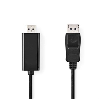 Displayport kabel | DisplayPort Han | HDMI™ Stik | 4K@30Hz | Nikkelplateret | 1.00 m | Runde | PVC | Antracit | Box