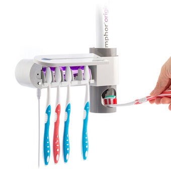 InnovaGoods - Tandbørste og Tandpasta holder - UV-Steriliserende