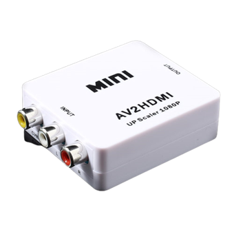 Mini Fuld HD 1080P AV CVBS til HDMI Adapter - Hvid
