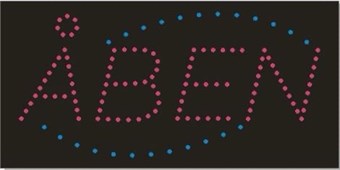 Skilt med lys - Åben