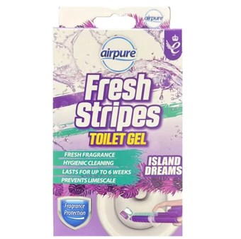 AirPure Fresh Stripes Toilet Gel - Toiletrens - Alternativ til Toiletblokke - Island Dreams