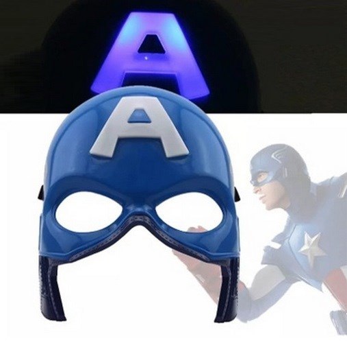 Symptomer Monet Start Actionhelte - Captain America Maske med Lys - Avengers Film