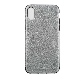 Shiny Glitter Cover i blød TPU plast til iPhone X / iPhone Xs - Sølvgrå