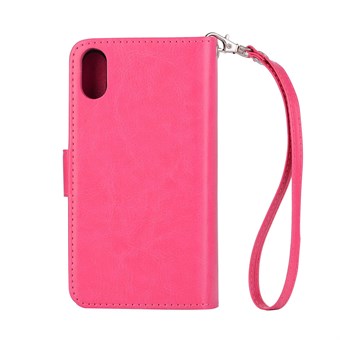 Posh Luxury Etui i PU Læder m/ aftageligt Cover til iPhone X / iPhone Xs - Pink