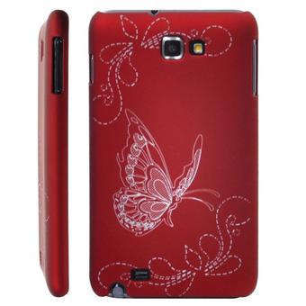 Galaxy Note Sommerfugl cover (Rød)