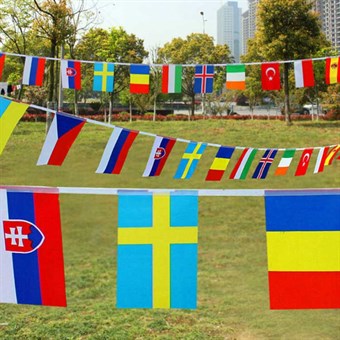 Flagguirlande med 50 Landes Flag