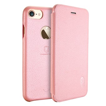 Lenuo Art Flip Etui i PU Læder og Plast til iPhone 7 Plus / iPhone 8 Plus - Pink