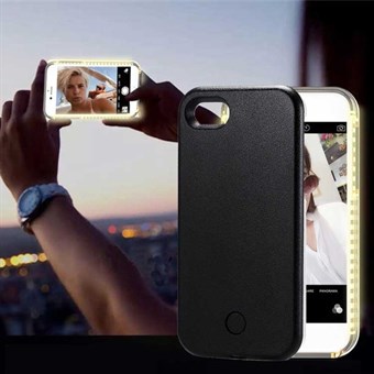 Selfie Cover med LED-lys til iPhone 8 Plus / 7 Plus - Sort