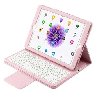 Etui i PU læder m/ Bluetooth Tastatur og plast Cover til iPad - Pink