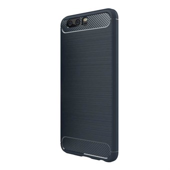 Fancy Brushed Cover i blød TPU og Carbon fiber til Huawei P10 (Blå)