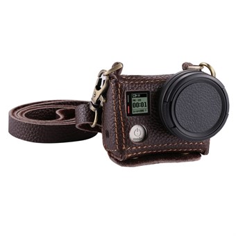 PULUZ® Taske i Læder med 40,5 mm UV Lens til GoPro HERO4 - Brun