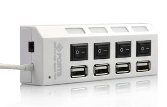 4 Ports USB 2,0 Super Hub m. ON/OFF