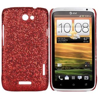 Glittery HTC ONE X Cover (Rød)