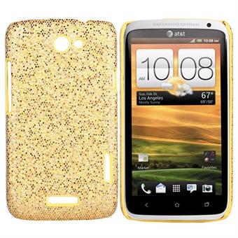 Glittery HTC ONE X Cover (Guld)