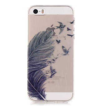 Sommertime silikone cover gennemsigtigt M. mønstre iPhone 5 / iPhone 5S / iPhone SE 2013 feather and eagle
