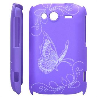 HTC Wildfire S Sommerfugl cover (Lilla)