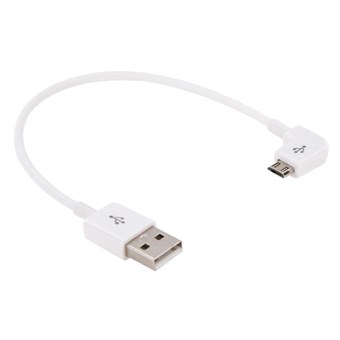 Elbow Micro USB to USB 2.0 Kabel 0.20 Meter - Hvid