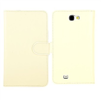 Blødt plastik/læder etui Samsung Galaxy Note 2 (hvid)
