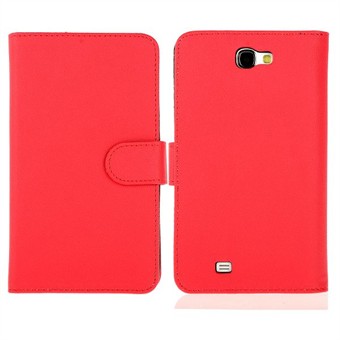 Blødt plastik/læder etui Samsung Galaxy Note 2 (rød)