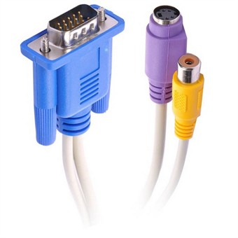 VGA til svideo og RCA Composite Video Cable (30cm)