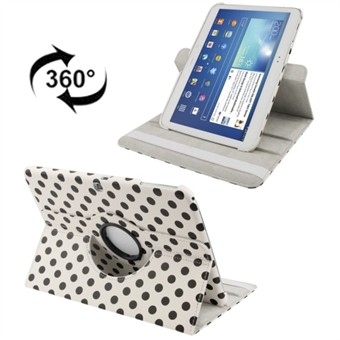 Dog Pattern Roterende Læder Etui - Galaxy Tab 3 10.1 (Hvid)