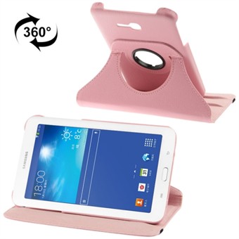 360 Roterende Læder Cover til Tab 3 Lite (Pink)