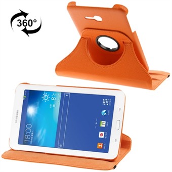 360 Roterende Læder Cover til Tab 3 Lite (Orange)