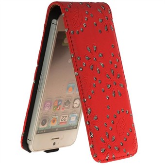 Bling Bling Diamond Etui til iPhone 5 / iPhone 5S / iPhone SE 2013 (Rød)