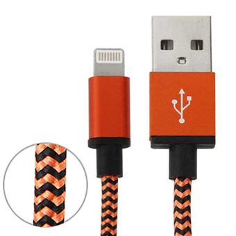 Nylon stof serie Telefon Kabel 1m - Orange