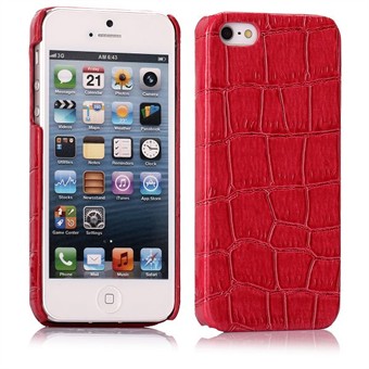 Slange læder cover iPhone 5 / iPhone 5S / iPhone SE 2013 (Rød)