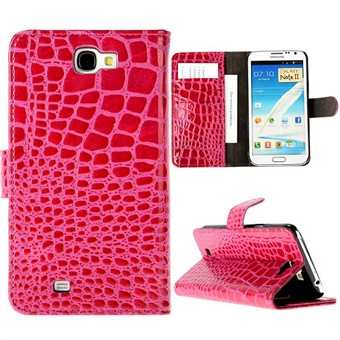 Krokodille etui til Galaxy Note 2 (Magenta)