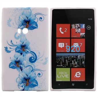 Motiv Silikone Cover til Lumia 920 (Blue Flow)