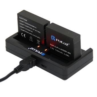 Puluz® Dual Dock oplader til HERO 3/3+/4