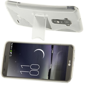 Silikone/Plastik Stand Cover LG G-Flex (Transparent)