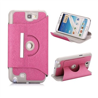 360° Roterende Galaxy Note 2 Etui (Magenta)